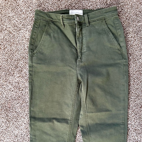 Everlane High Rise Straight Green Pants - Picture 2 of 3